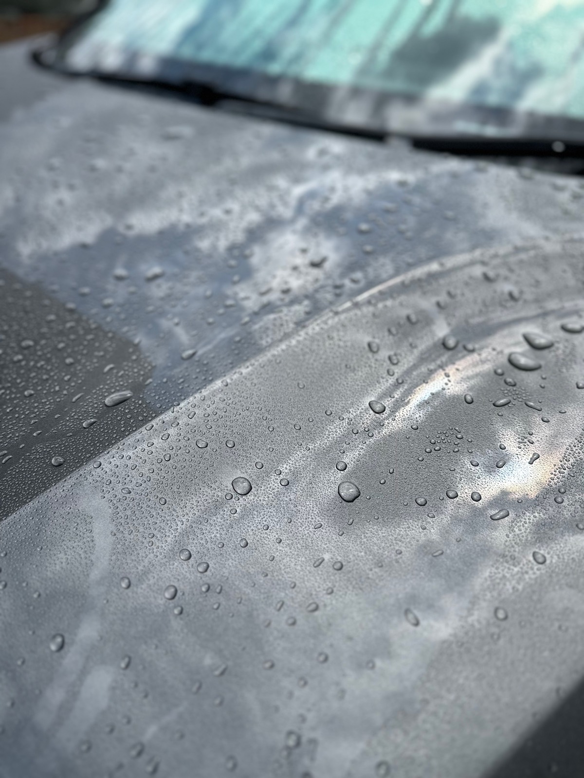 Water beading on ceramic coated paintwork
